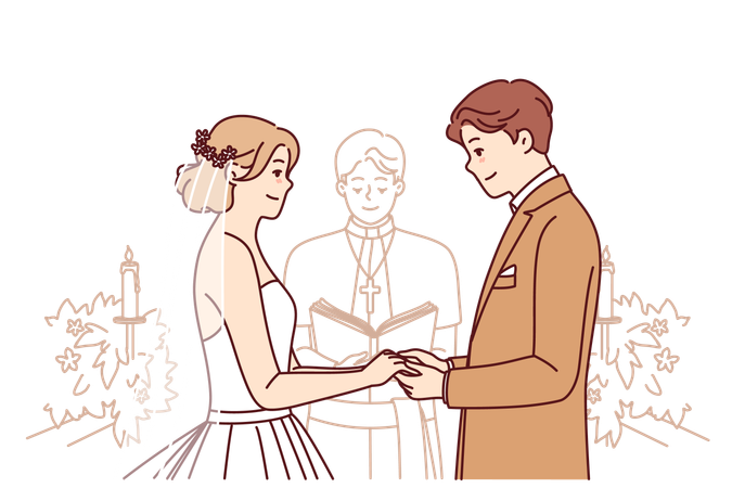 Ceremonia de la boda  Ilustración