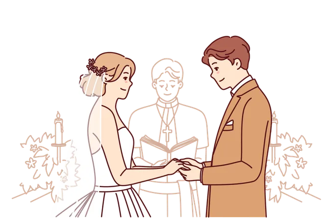 Ceremonia de la boda  Ilustración