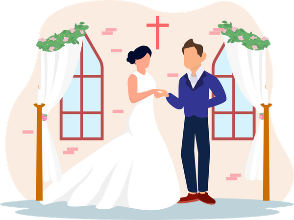 Ceremonia de la boda  Ilustración