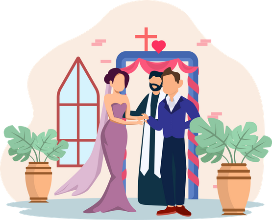 Ceremonia de la boda  Ilustración