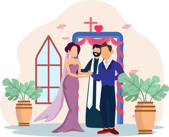 Ceremonia de la boda  Ilustración