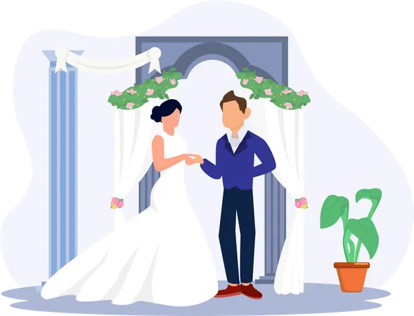 Ceremonia de la boda  Ilustración