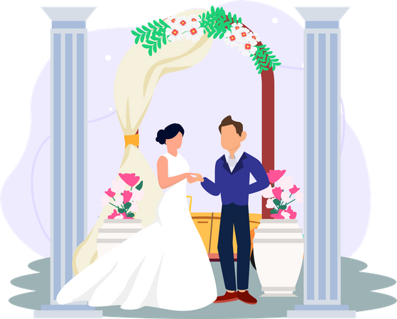 Ceremonia de la boda  Ilustración