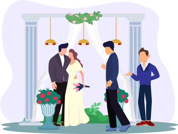 Ceremonia de la boda  Ilustración