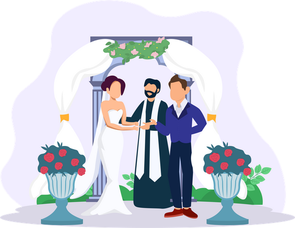 Ceremonia de la boda  Ilustración