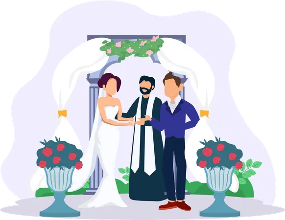 Ceremonia de la boda  Ilustración