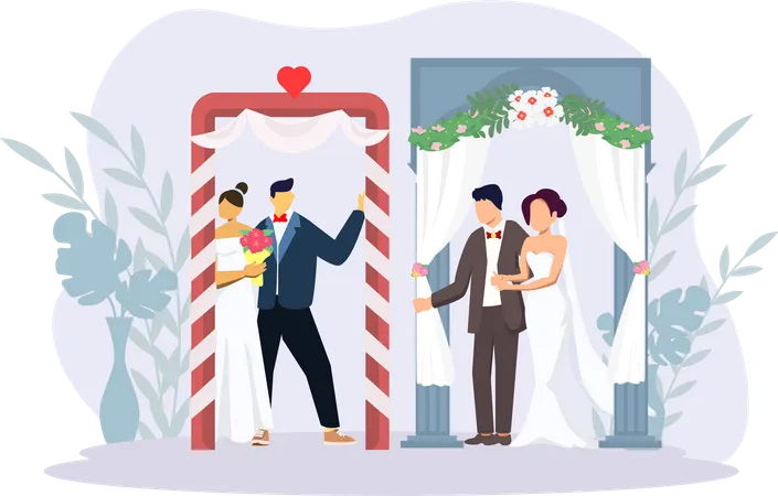 Ceremonia de la boda  Ilustración