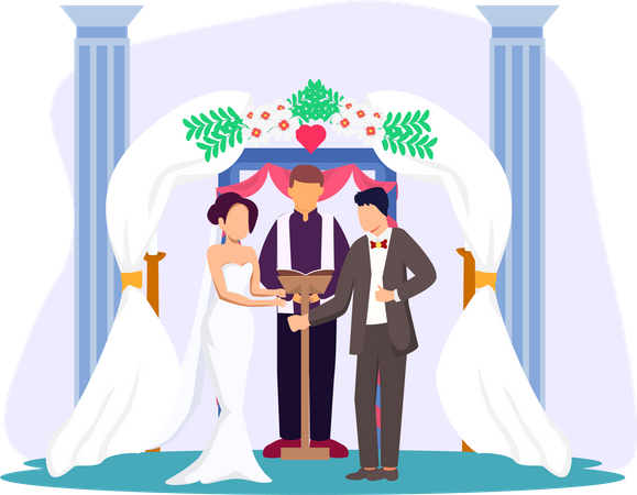 Ceremonia de la boda  Ilustración