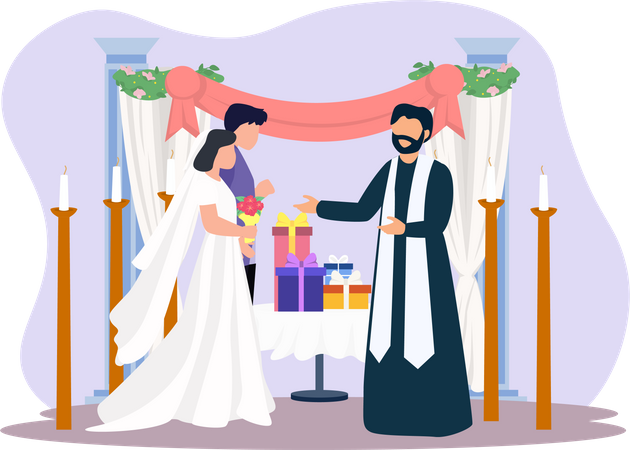 Ceremonia de la boda  Ilustración