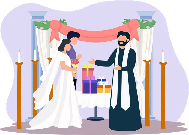 Ceremonia de la boda  Ilustración