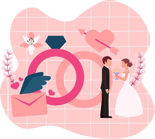 Ceremonia de la boda  Ilustración