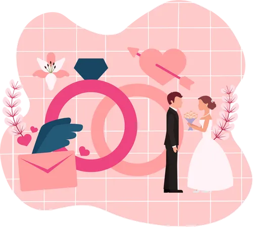 Ceremonia de la boda  Ilustración