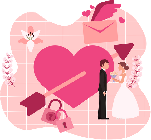 Ceremonia de la boda  Ilustración