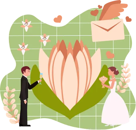 Ceremonia de la boda  Ilustración