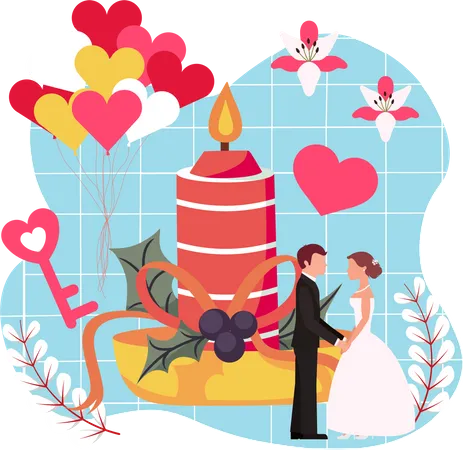 Ceremonia de la boda  Ilustración