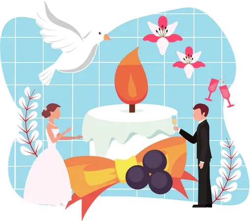 Ceremonia de la boda  Ilustración