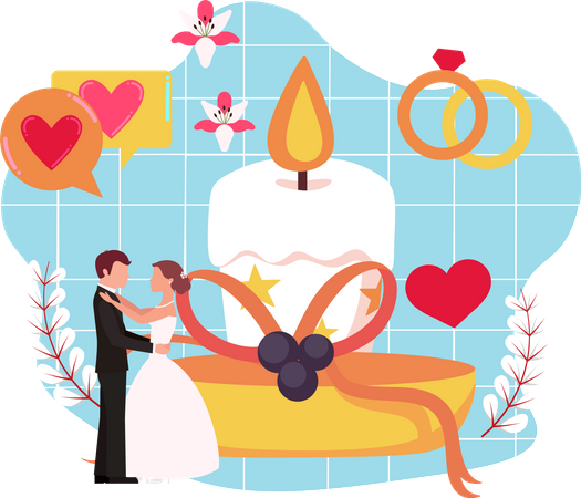 Ceremonia de la boda  Ilustración