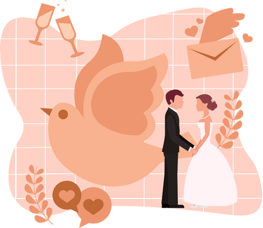 Ceremonia de la boda  Ilustración