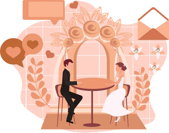 Ceremonia de la boda  Ilustración