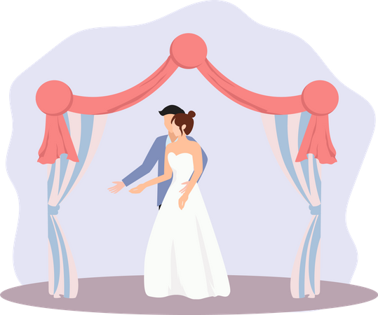 Ceremonia de la boda  Ilustración