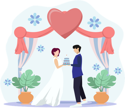 Ceremonia de la boda  Ilustración