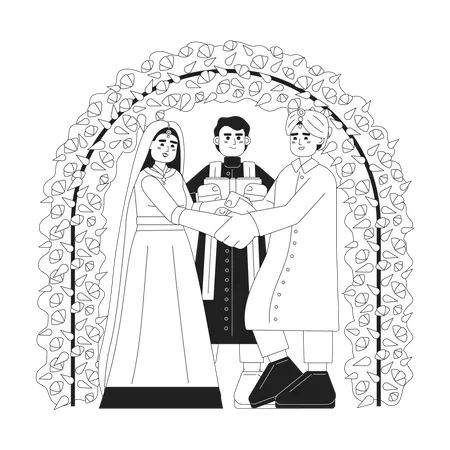 Ceremonia de boda india  Ilustración