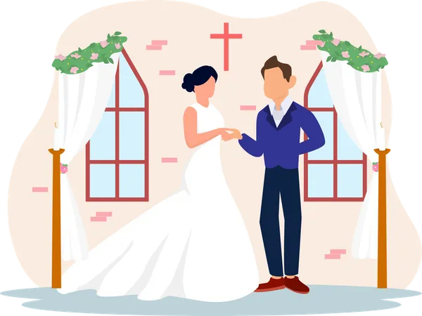 Cérémonie de mariage  Illustration