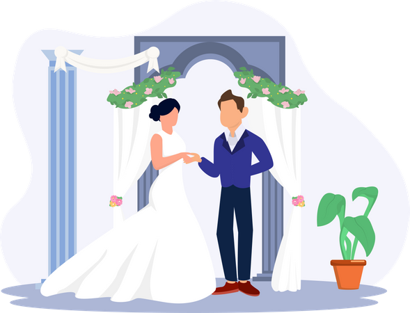 Cérémonie de mariage  Illustration