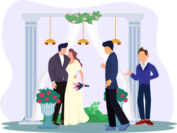 Cérémonie de mariage  Illustration