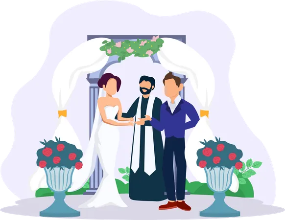 Cérémonie de mariage  Illustration
