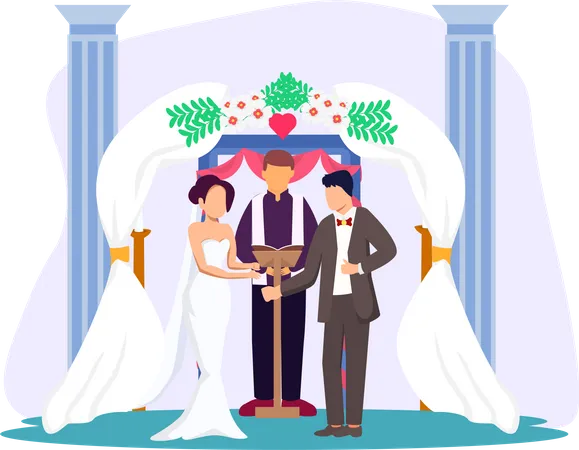 Cérémonie de mariage  Illustration