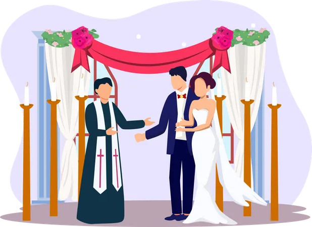 Cérémonie de mariage  Illustration