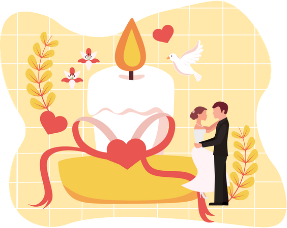 Cérémonie de mariage  Illustration