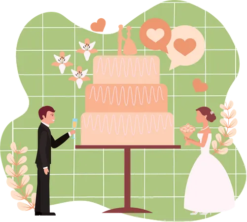 Cérémonie de mariage  Illustration