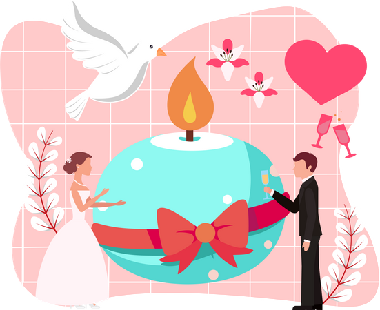 Cérémonie de mariage  Illustration