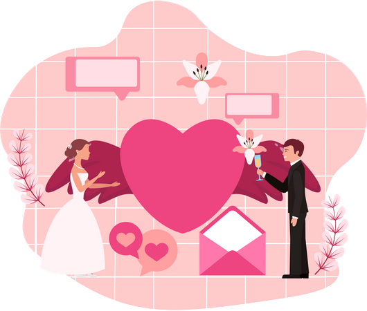 Cérémonie de mariage  Illustration