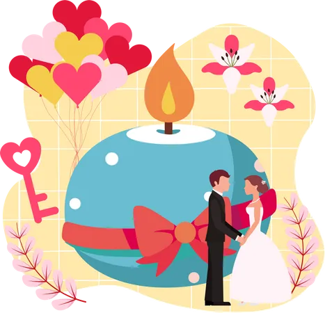 Cérémonie de mariage  Illustration