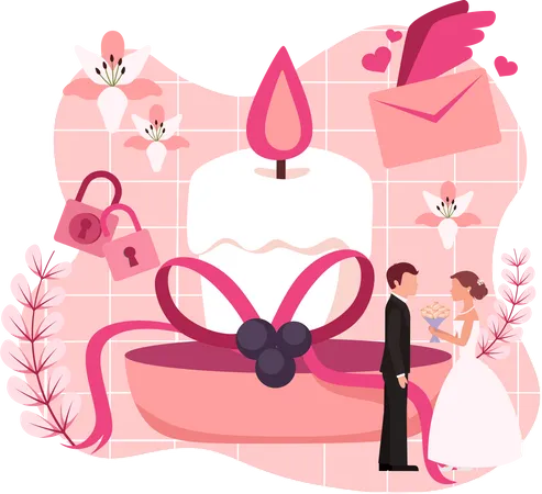 Cérémonie de mariage  Illustration