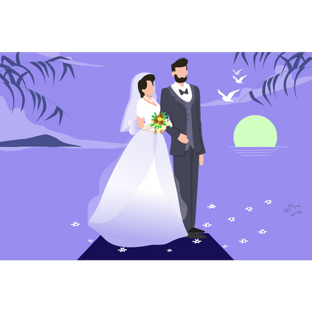 Cérémonie de mariage  Illustration