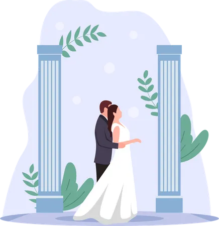 Cérémonie de mariage  Illustration