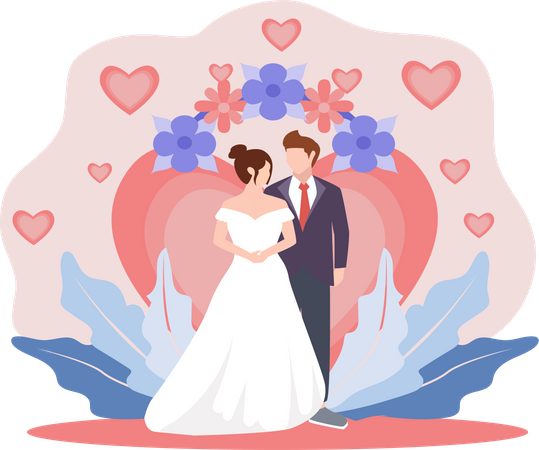 Cérémonie de mariage  Illustration