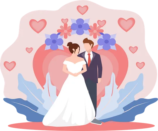 Cérémonie de mariage  Illustration