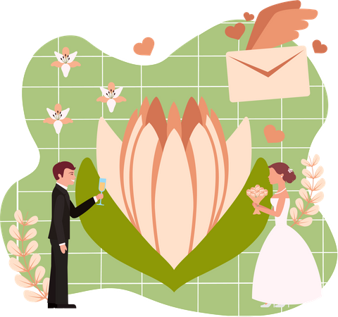 Cérémonie de mariage  Illustration