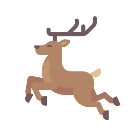 Cerf qui court  Illustration