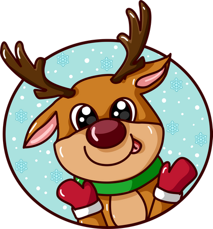 Cerf mignon à Noël  Illustration