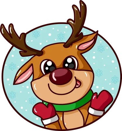 Cerf mignon à Noël  Illustration