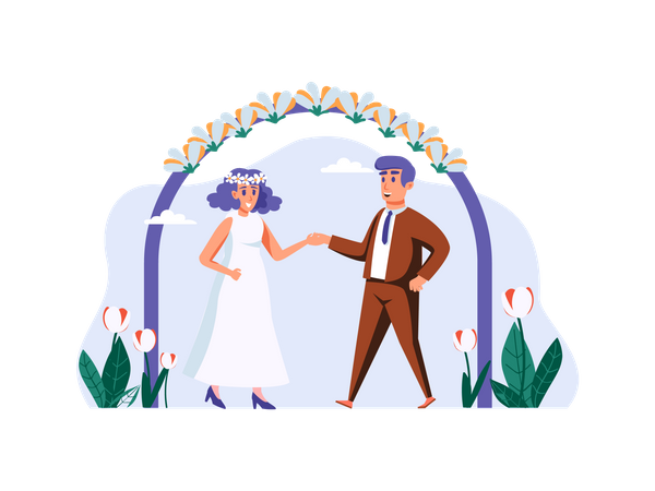 Cerimônia de casamento  Ilustração