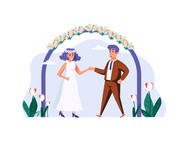 Cerimônia de casamento  Ilustração