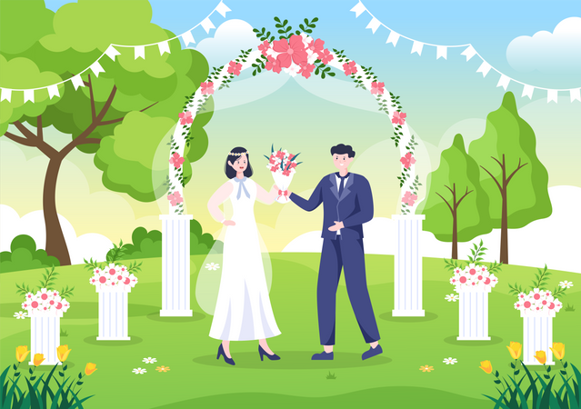 Cerimônia de casamento  Ilustração