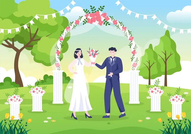 Cerimônia de casamento  Ilustração